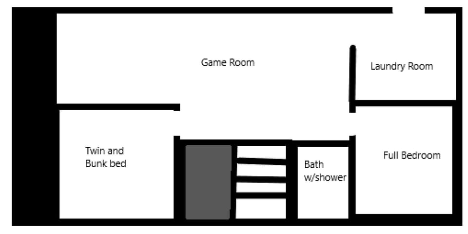 Lower level floor plan, not to scale