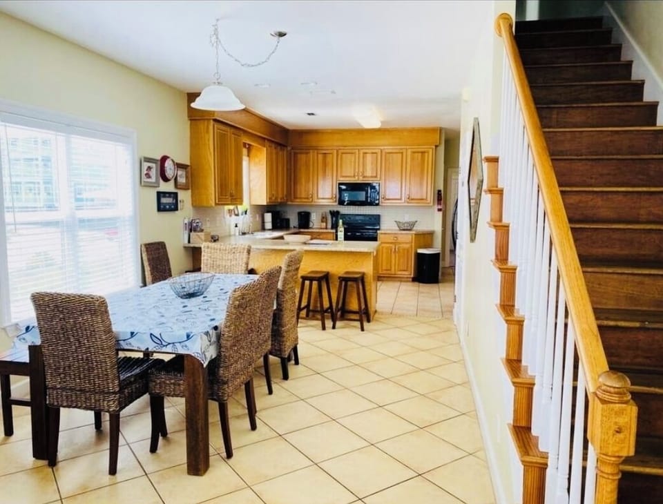 Dining room with large table