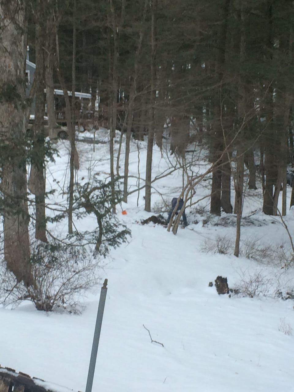 Side of the property in the beautiful wintertime. 