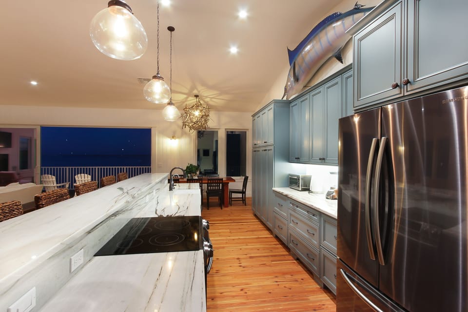 Amazing views can be enjoyed from The Blue Marlin's kitchen and dining areas.