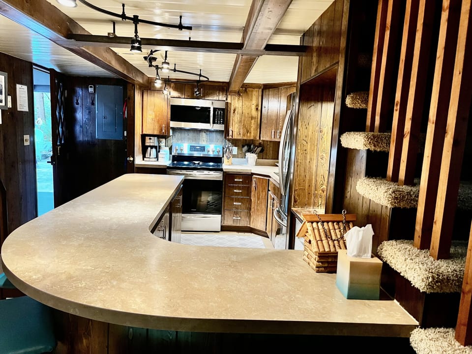 Kitchen with upgraded appliances.