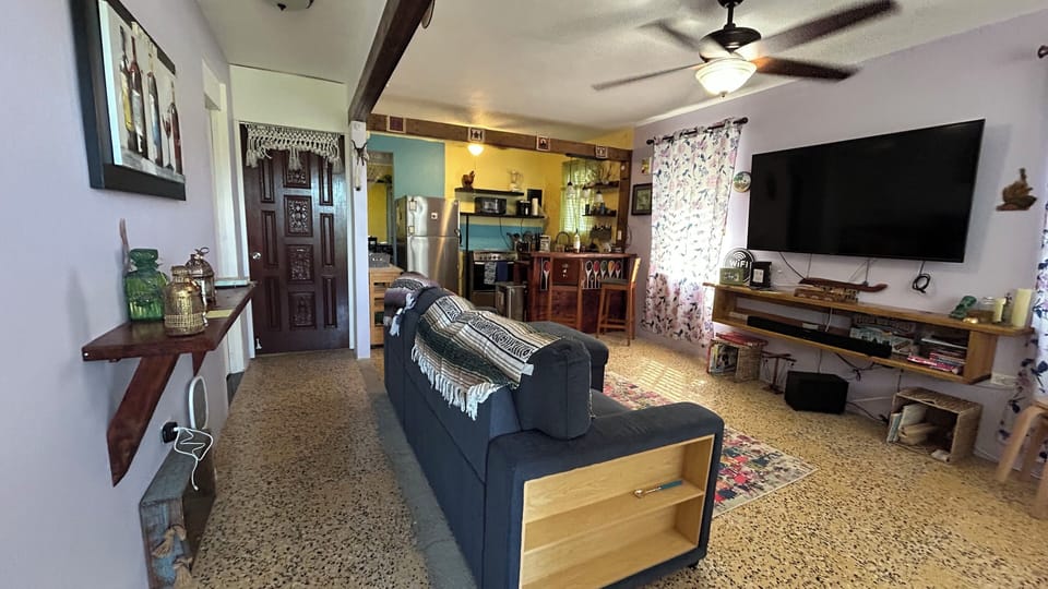 Open concept into the living room and kitchen