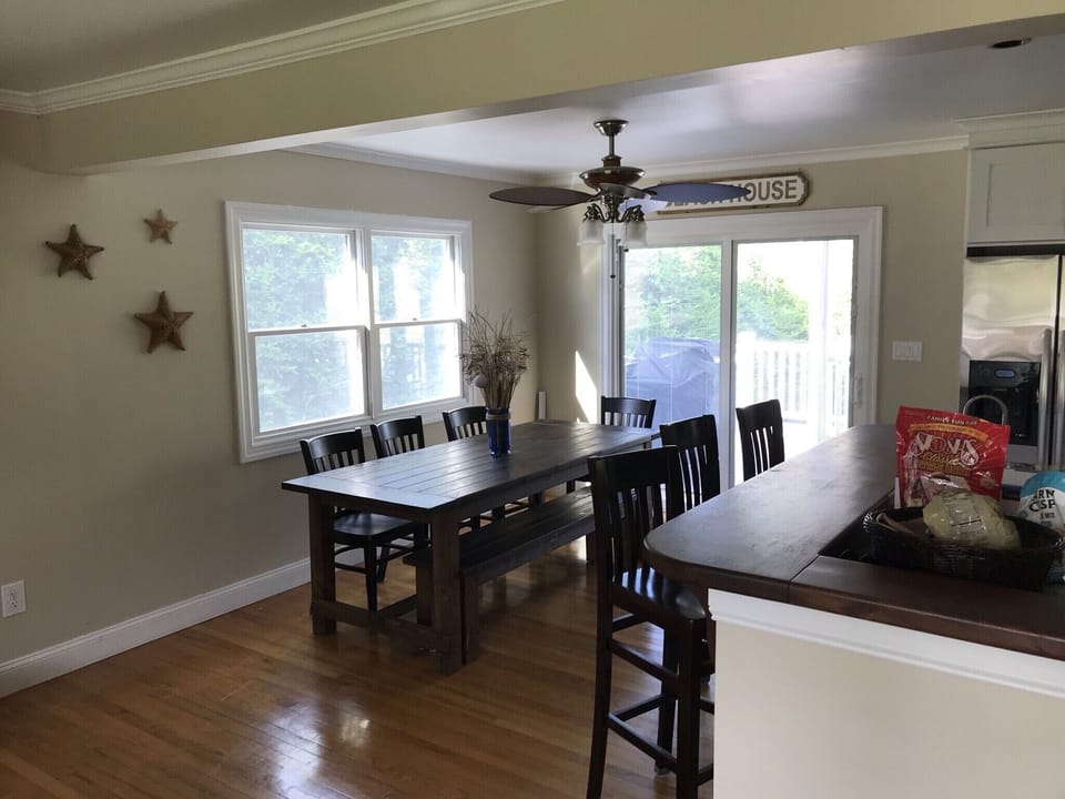 Dining room with new windows