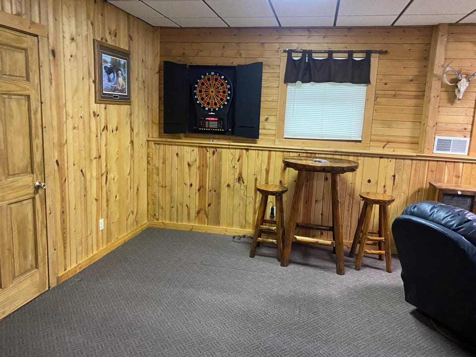 Lower level open area/dart board