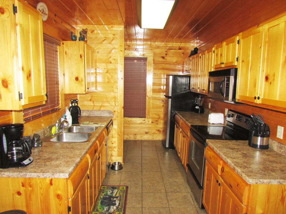 Kitchen with all stainless steel appliances