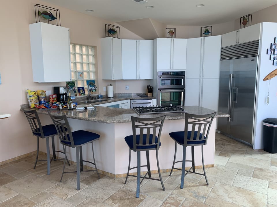 Kitchen with large subzero fridge