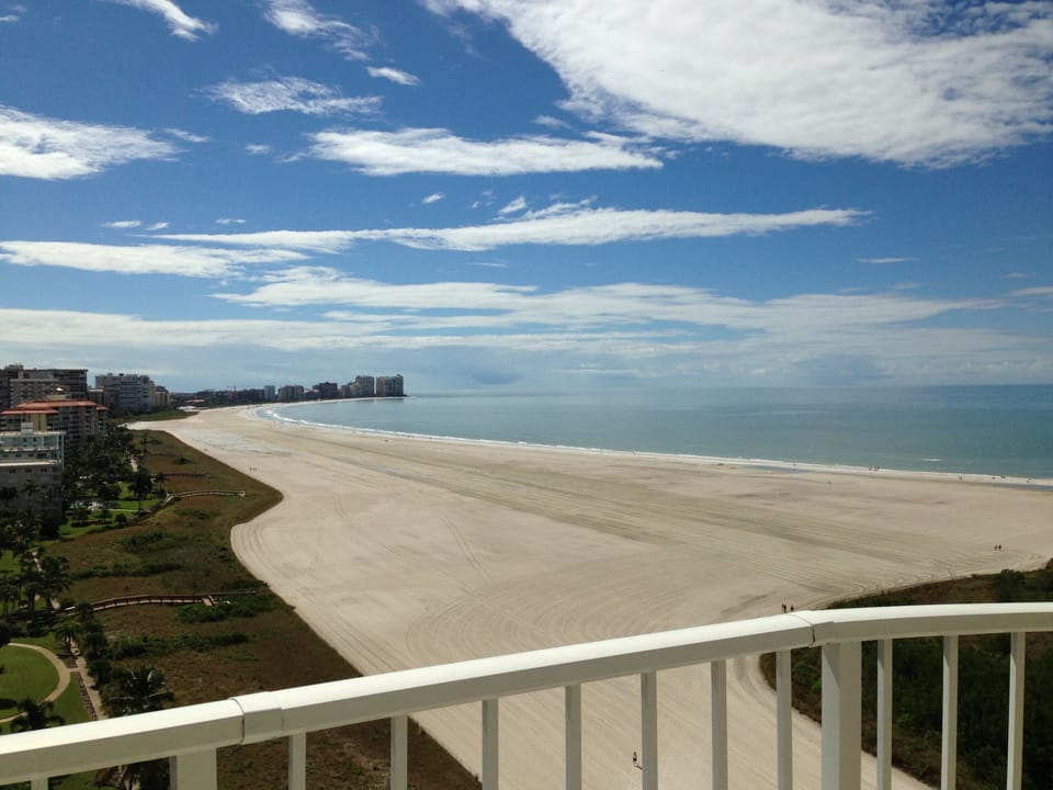 View from the balcony and both bedrooms looking down Crescent beach
