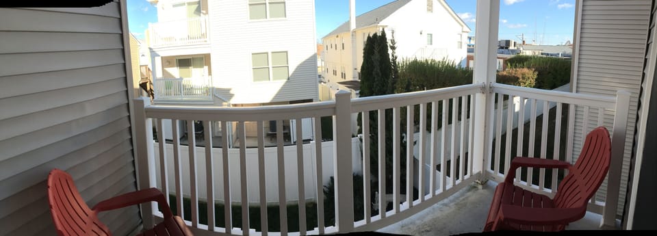 Downstairs balcony.