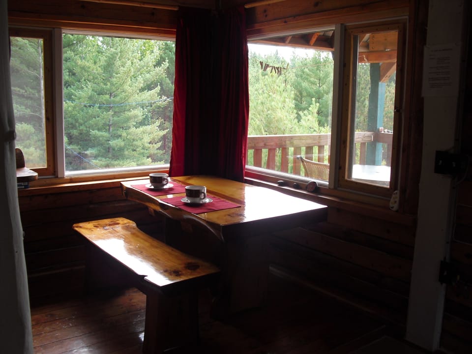 Custom made dining table and bench.