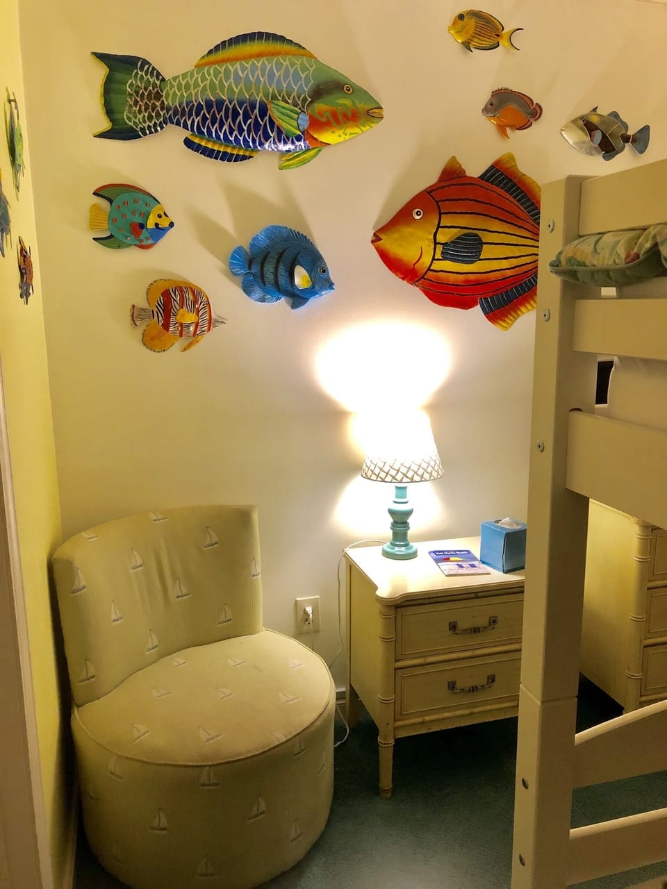 Small sitting/reading nook in the fish room