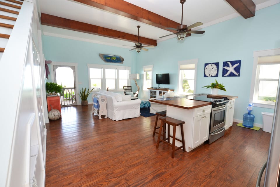 Bright open kitchen and living space