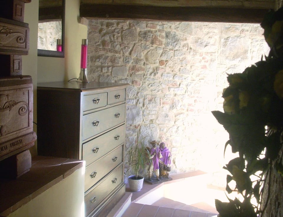 Stairs going out to private garden