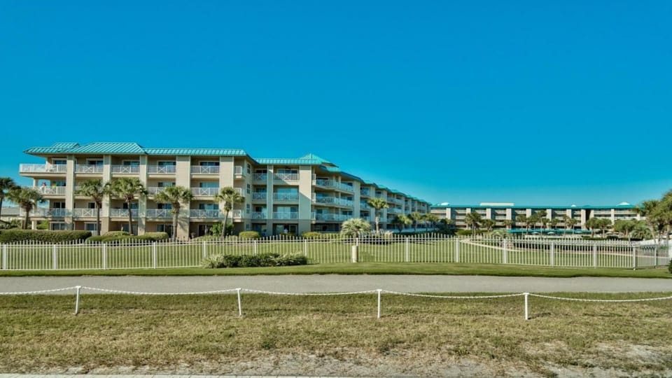 from the beach looking toward the resort. Our unit is the closest to the beach!