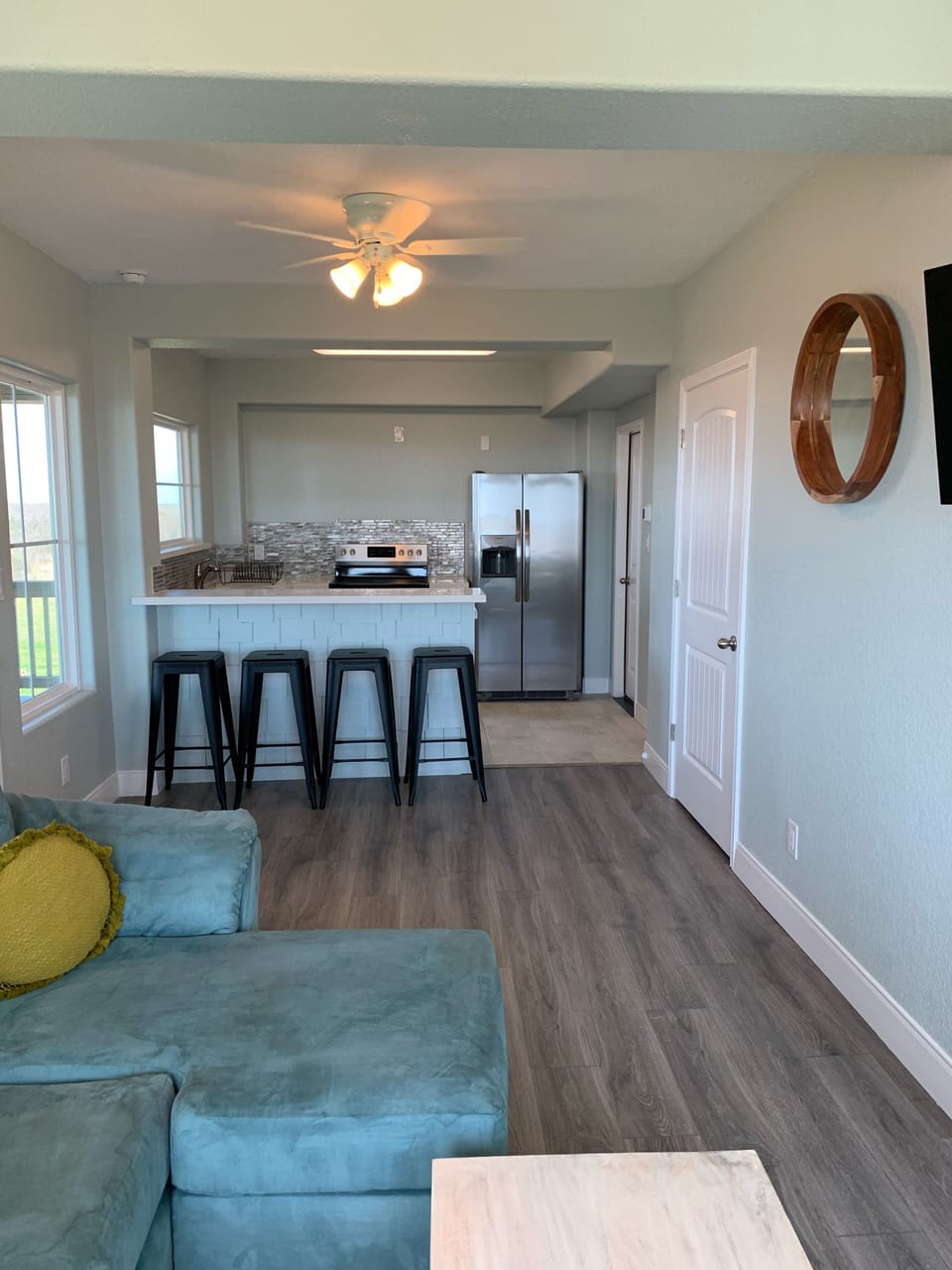 Mezzanine level kitchen. 