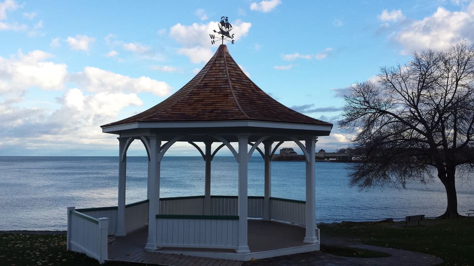 Queens Royal Park gazebo overlooking Youngstown, NYcirca1981'Dead Zone' filming 