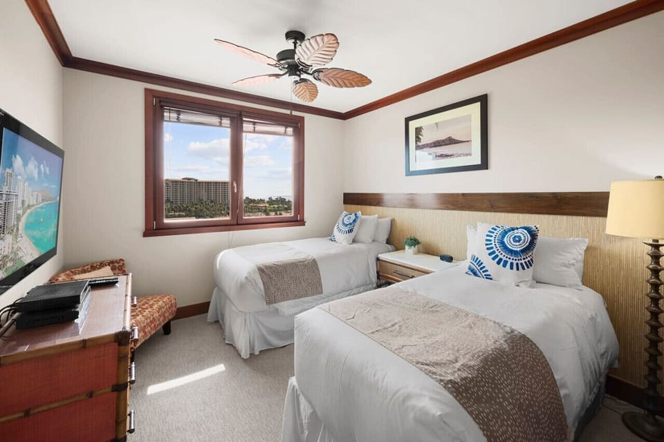 Bedroom 3 has two Twin beds or it can be converted to a King bed