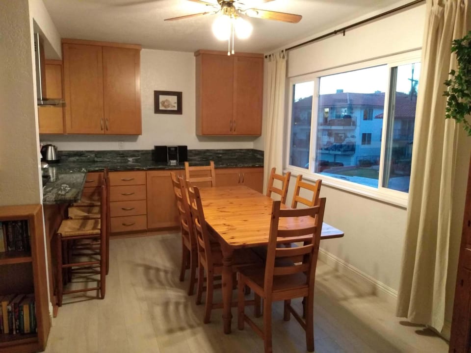 Bleached wood floors in living area.