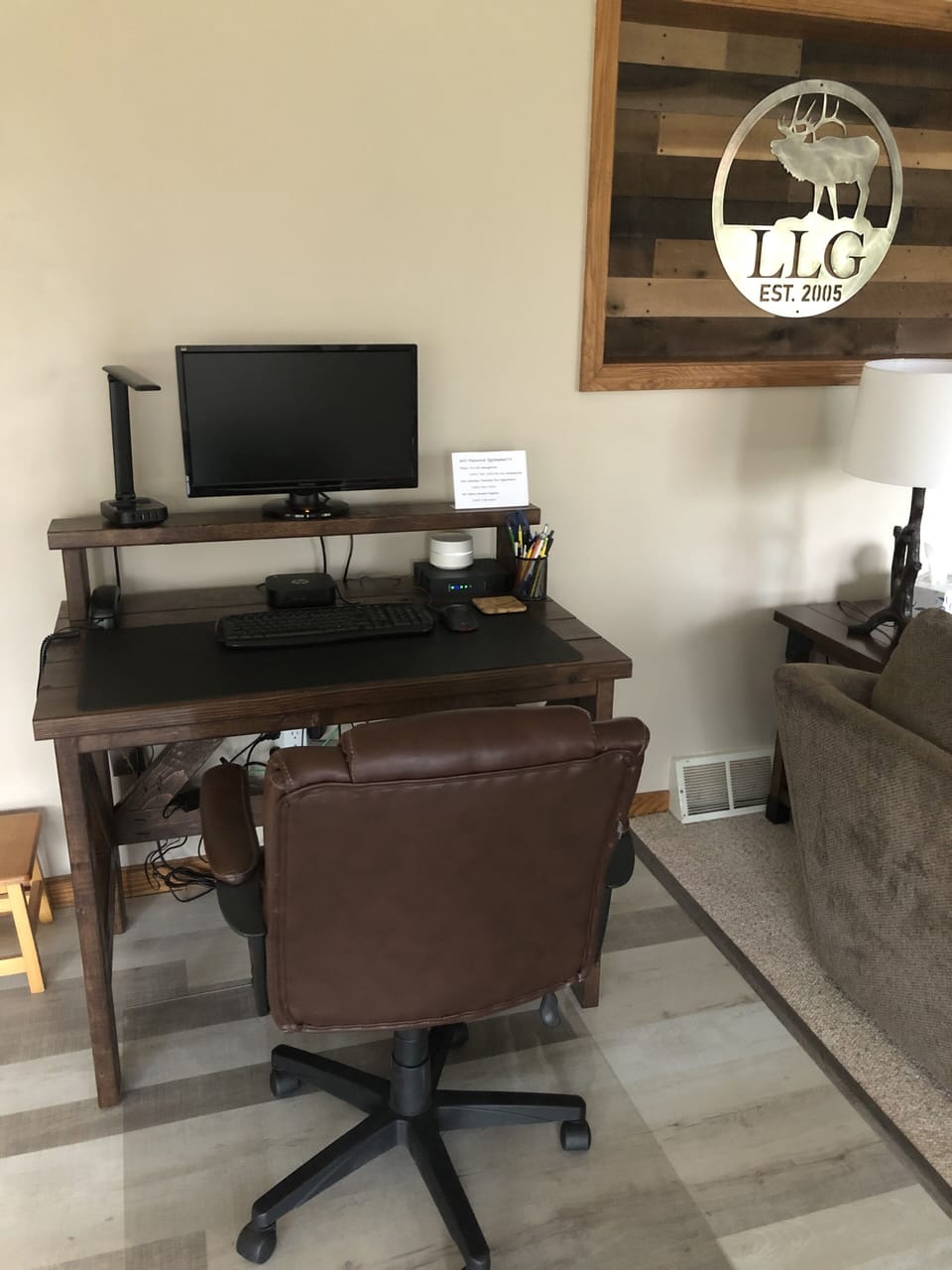 Work desk with monitor