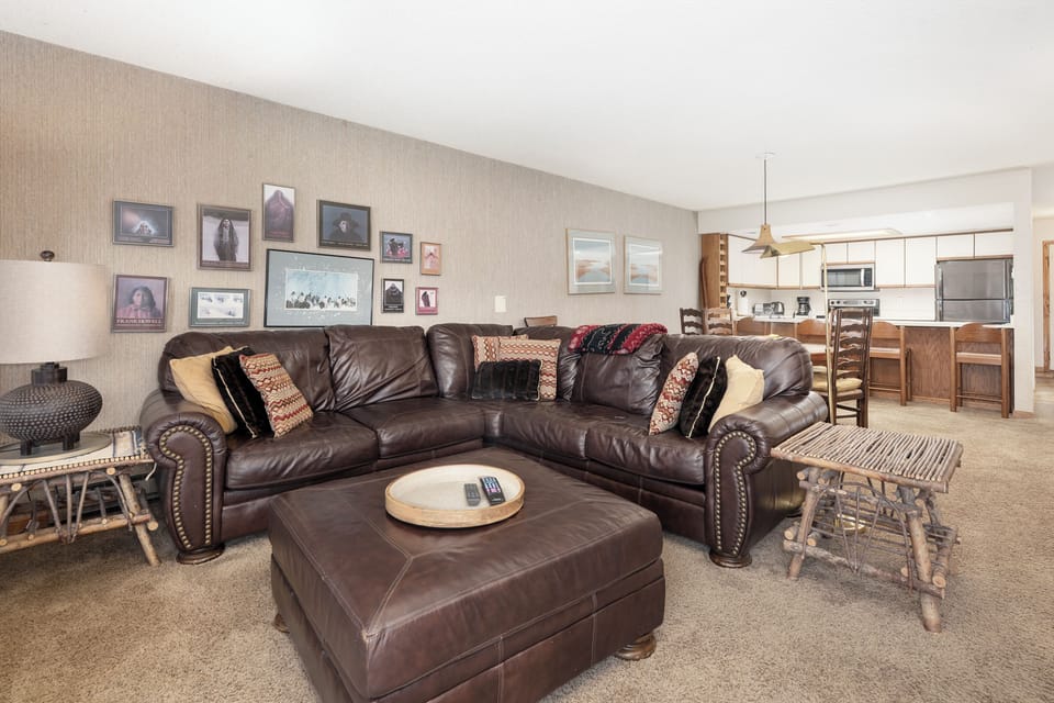 Comfy leather sofa in the Living Room