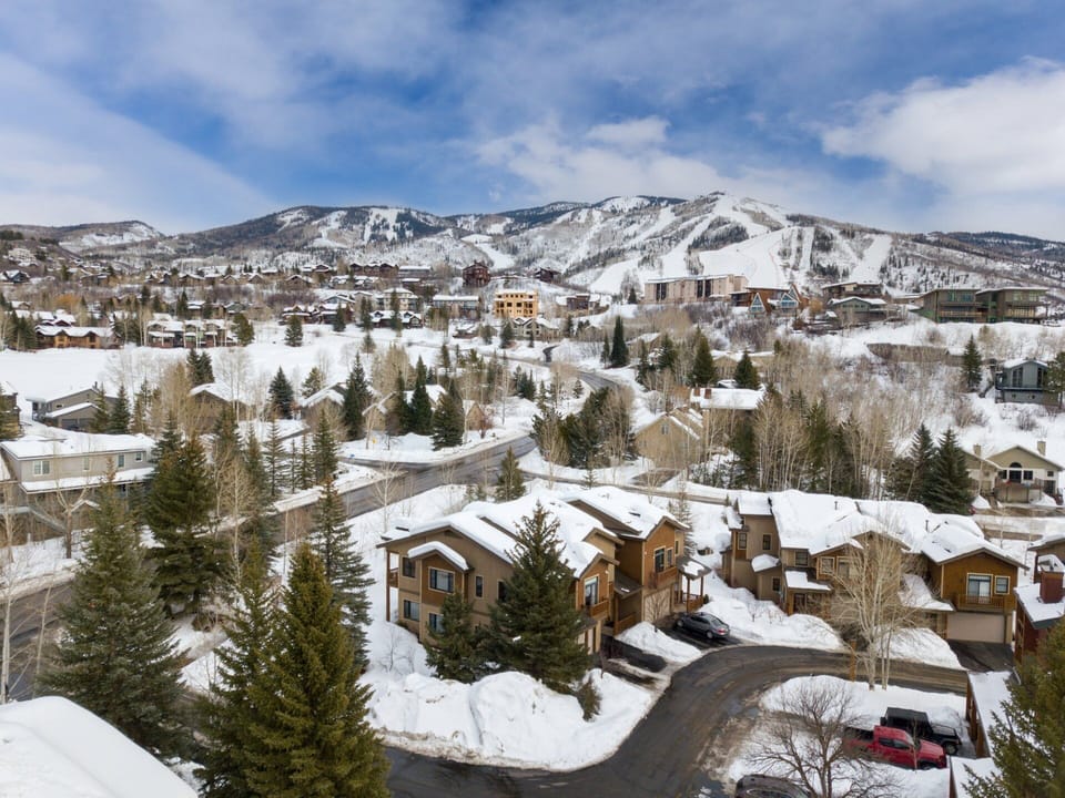 Aerial View of Cornerstone Townhomes in the Winter