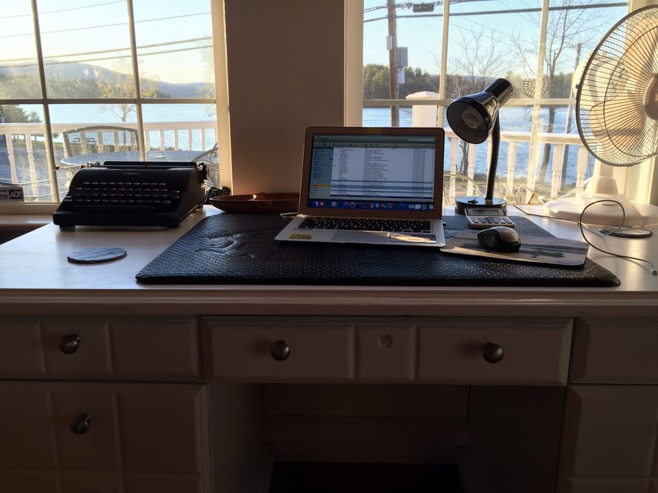 Home office overlooking the lake & beach in case you HAVE to check in at work.  