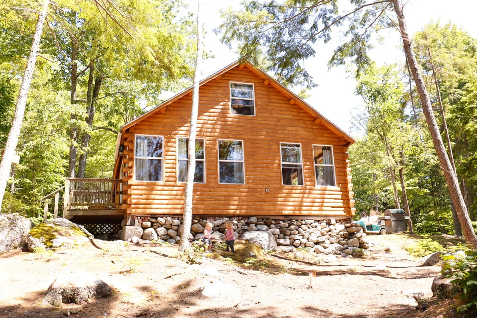 View of cabin from the lake.