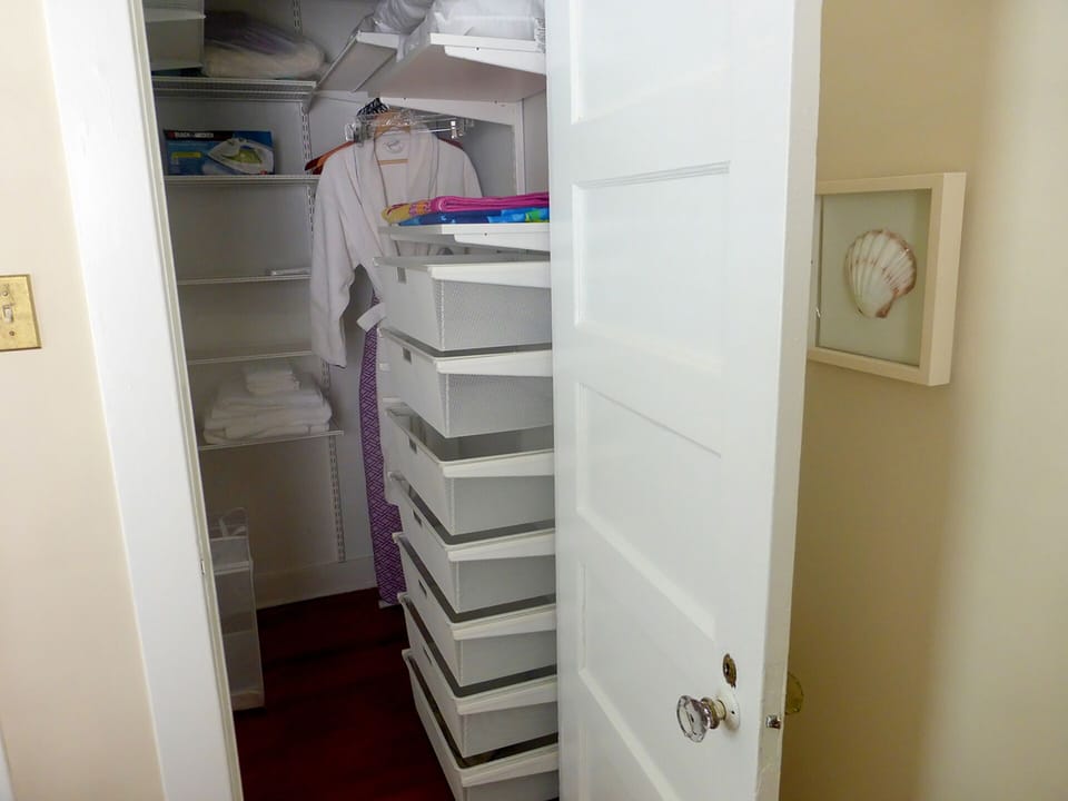 Walk-in closet in bedroom.