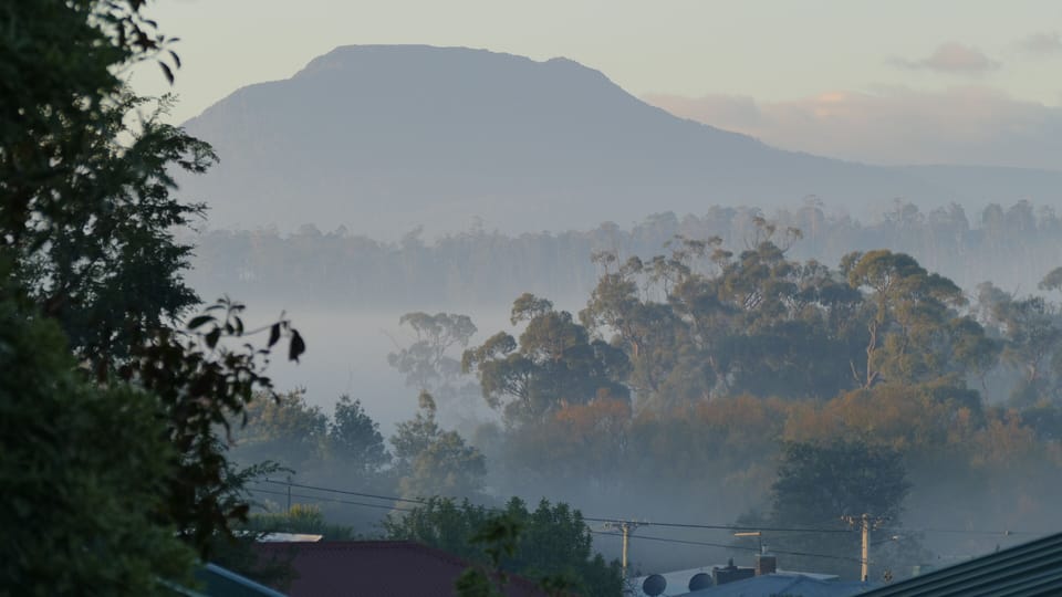 Quamby Bluff through the mist