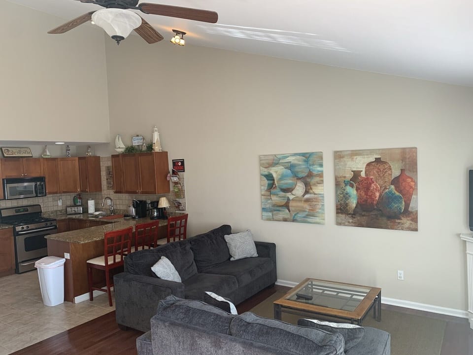 Living room with pull out queen sofa