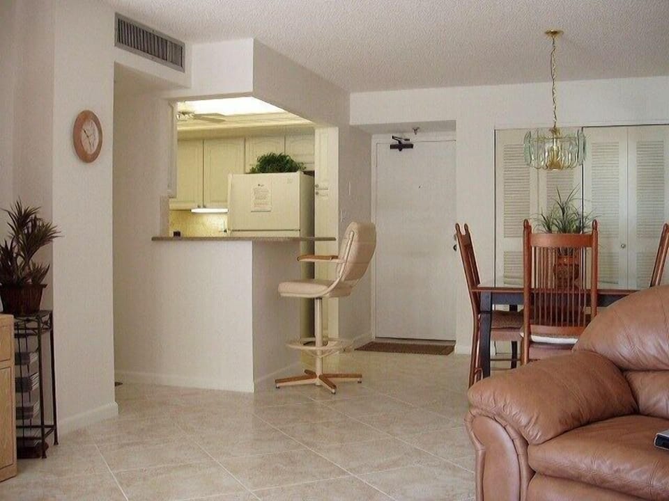 Partial view from living room towards entry door