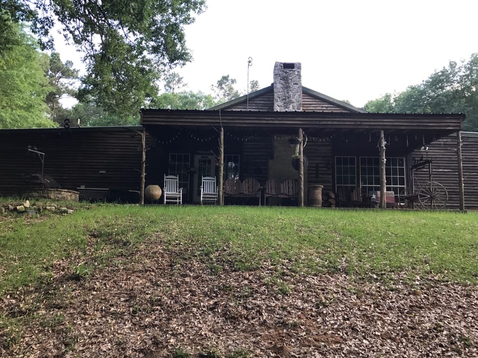View of Hunters Cabin from lake side. 