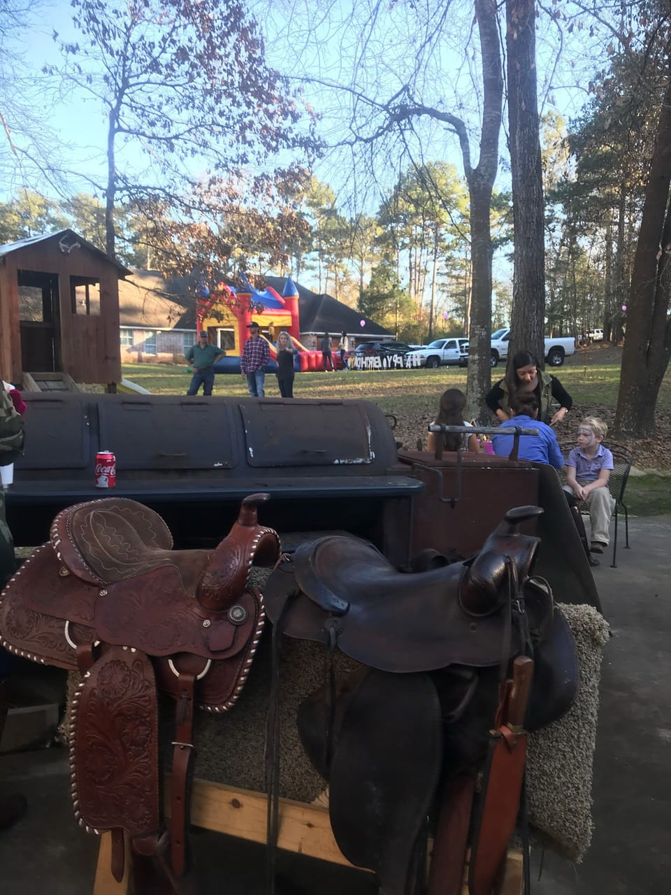 View from inside Saddle up area.
