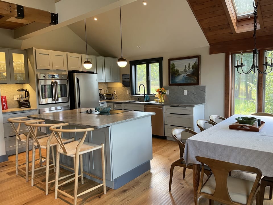 All new chef's kitchen, with french door oven and microwave drawer,.