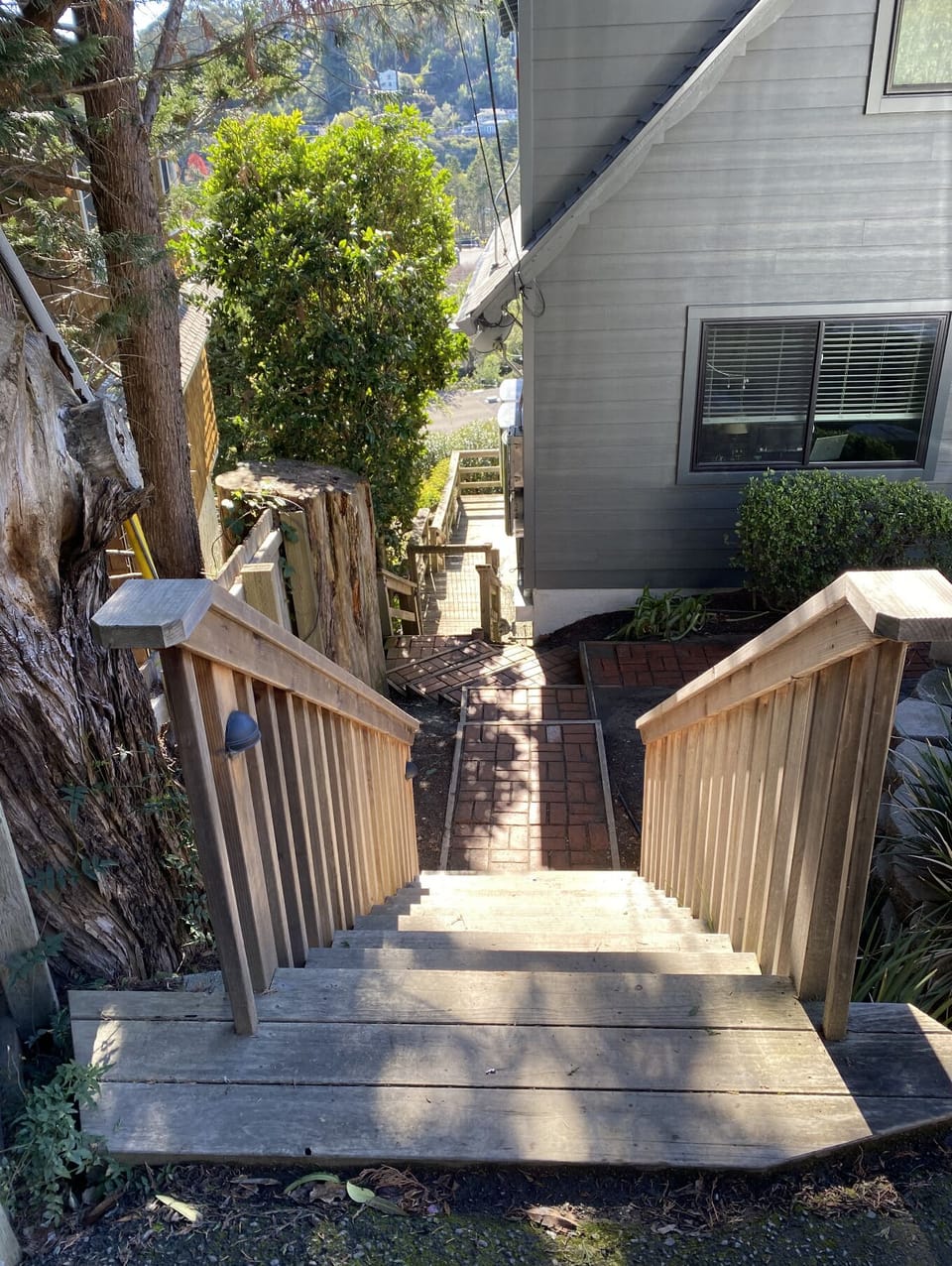 Steps from street to apartment;  there are 20 steps