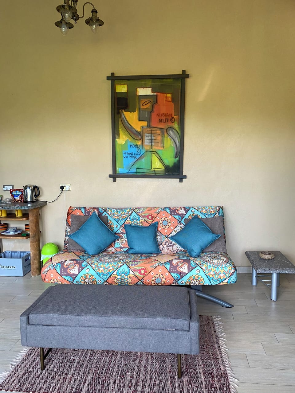 Sofa bed on the lower level