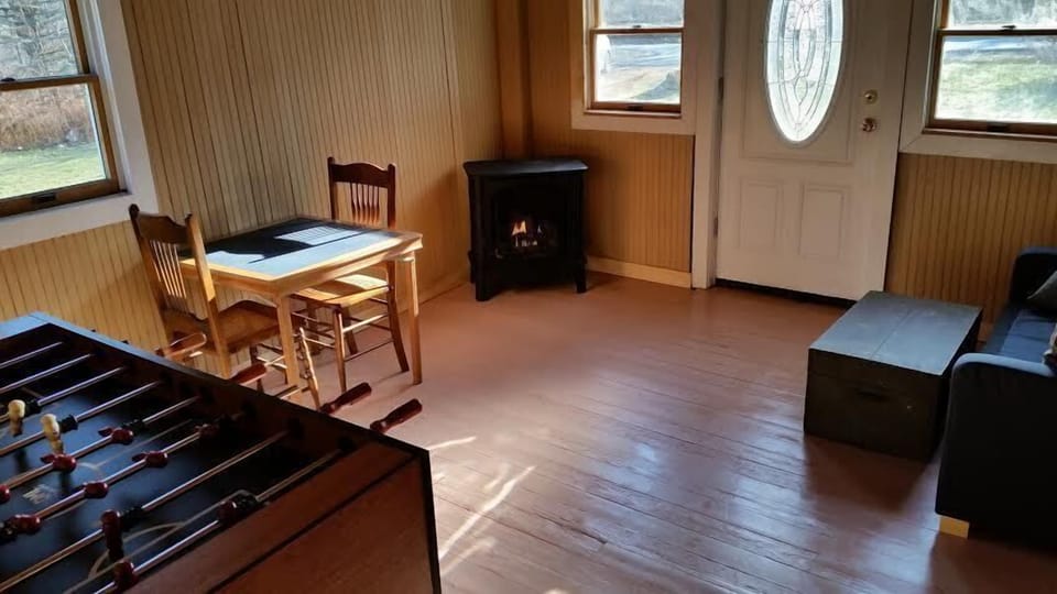 Game room with Propane Fireplace