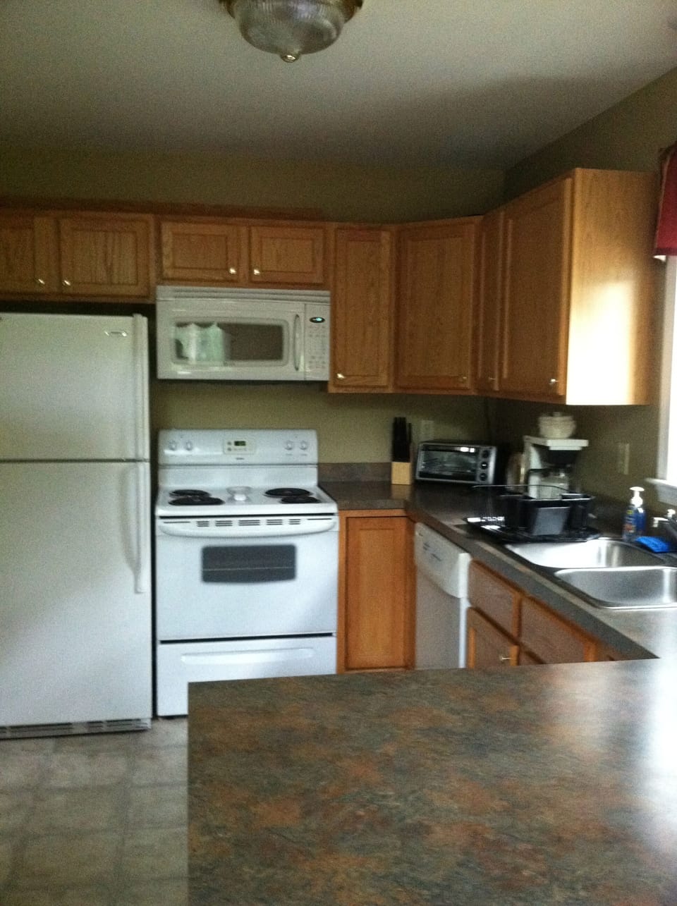 Main level, view from living room to kitchen
