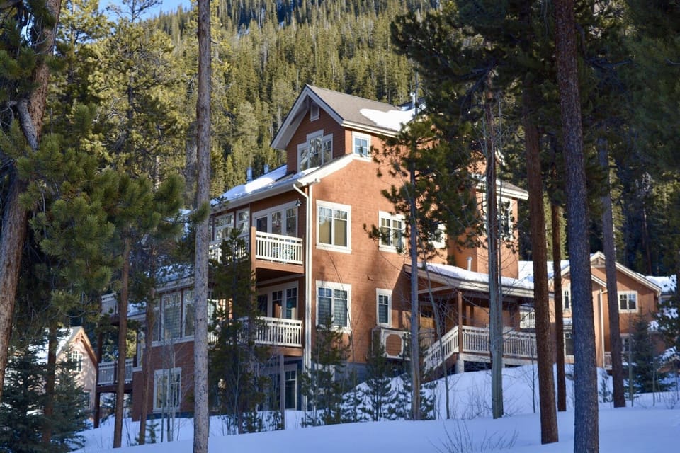 Rear view of townhome