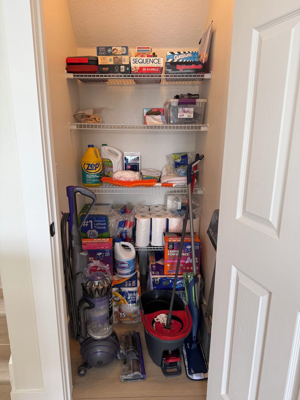 Paper towels, toilet paper, Kleenex, dish soap, Laundry detergent ALL provided.