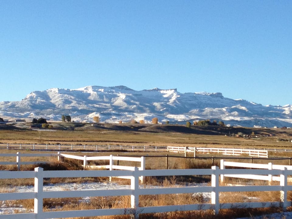 Carter Mountains viewed from the decks of both homes.