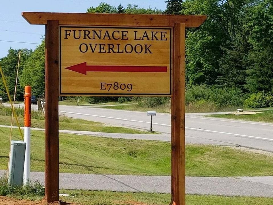 Look for this sign on south side of M28