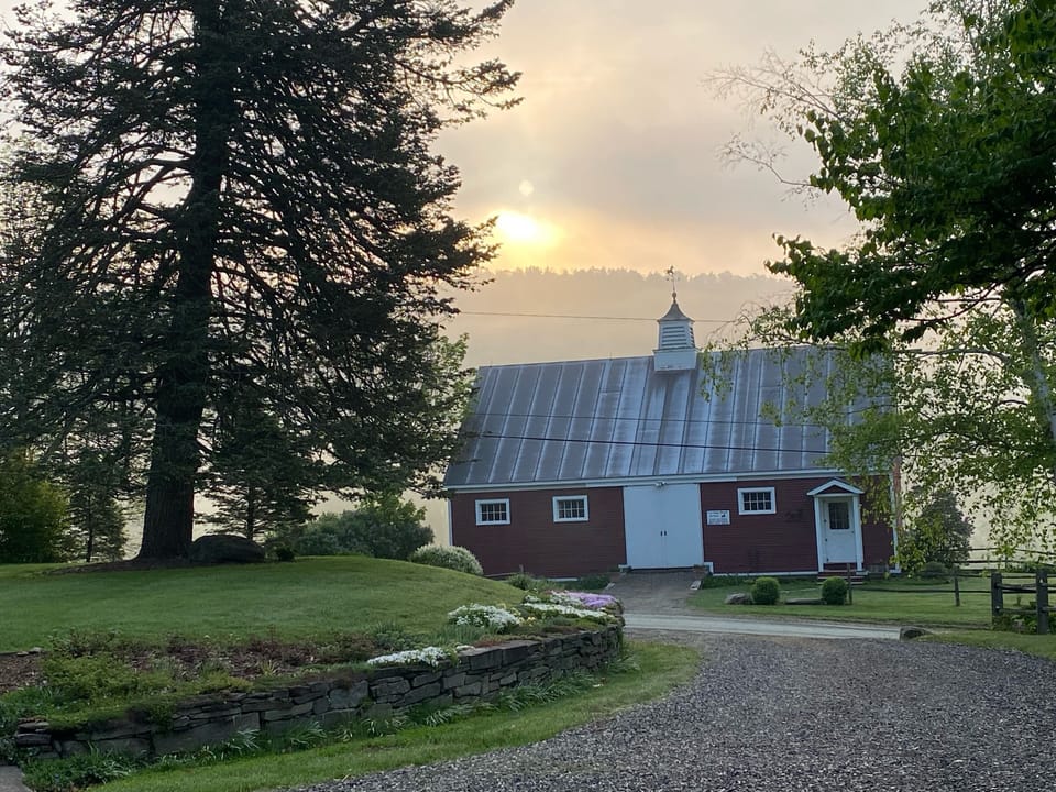 Misty Sunset over the house! 
