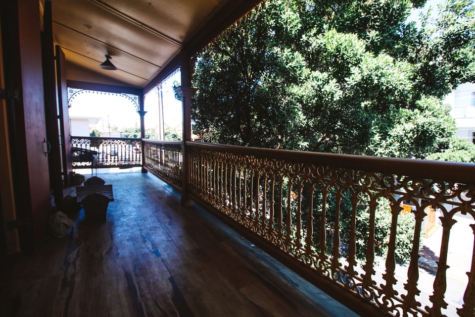 front upstairs balcony