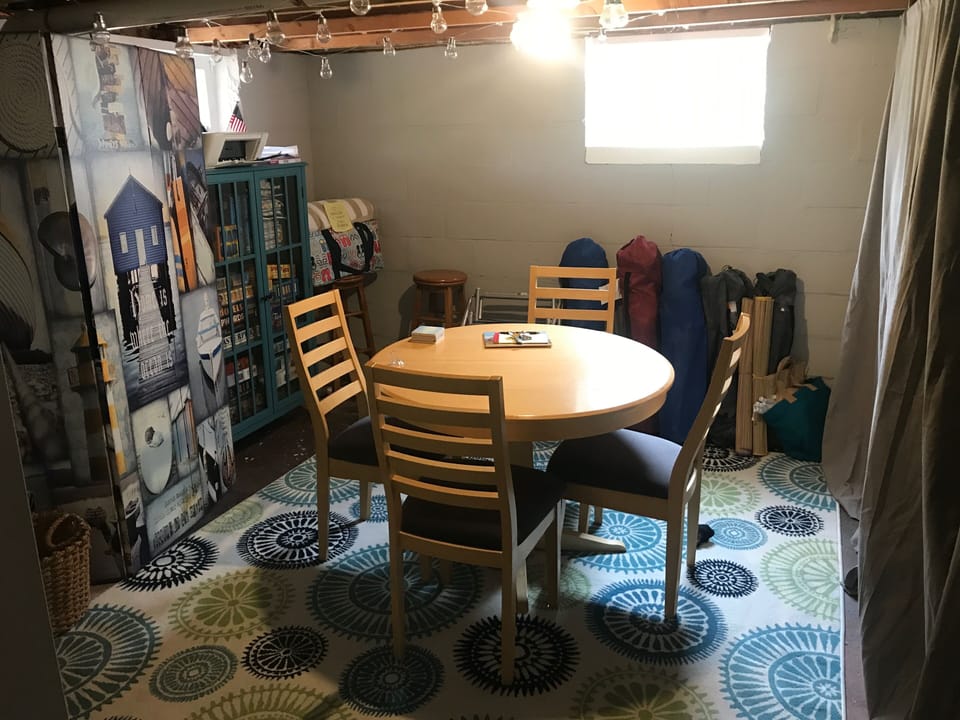 Storage area in Basement: Games & Beach items