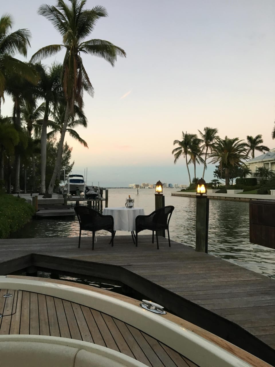 Dock and view of bay and city
