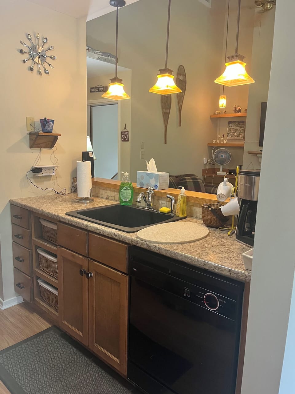 Kitchen is open to living room