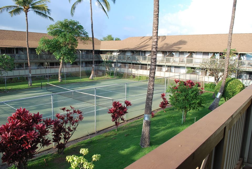 Tennis Court View from Lanai. Rackets included with rental