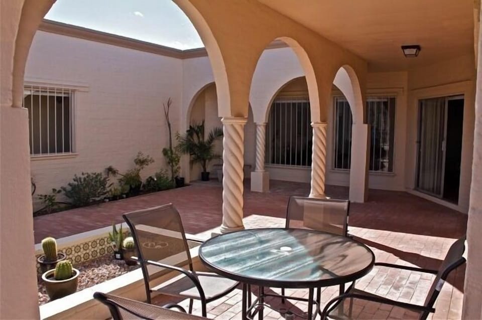 Enjoy the outdoors in the private covered patio