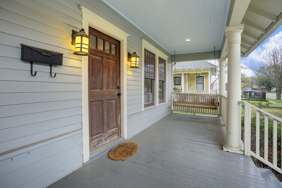 Charming front porch with swing