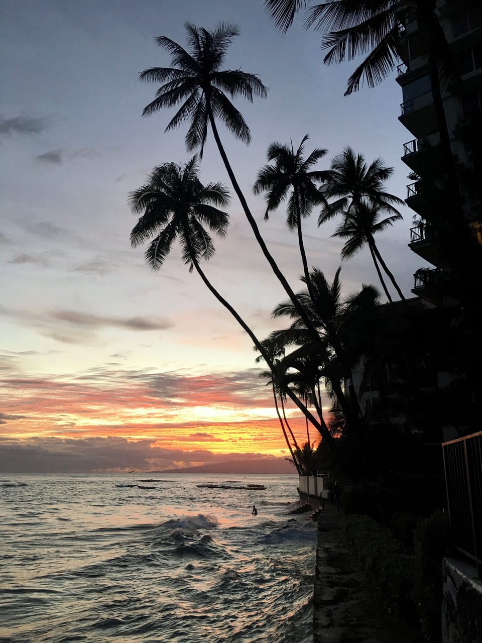Seawall in the back of Diamond Head Beach Hotel